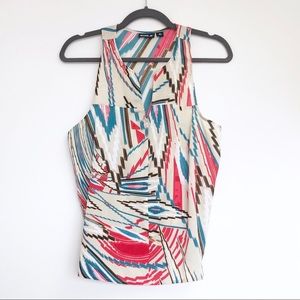 Allen B | Bright Mixed Pattern Sleeveless Top